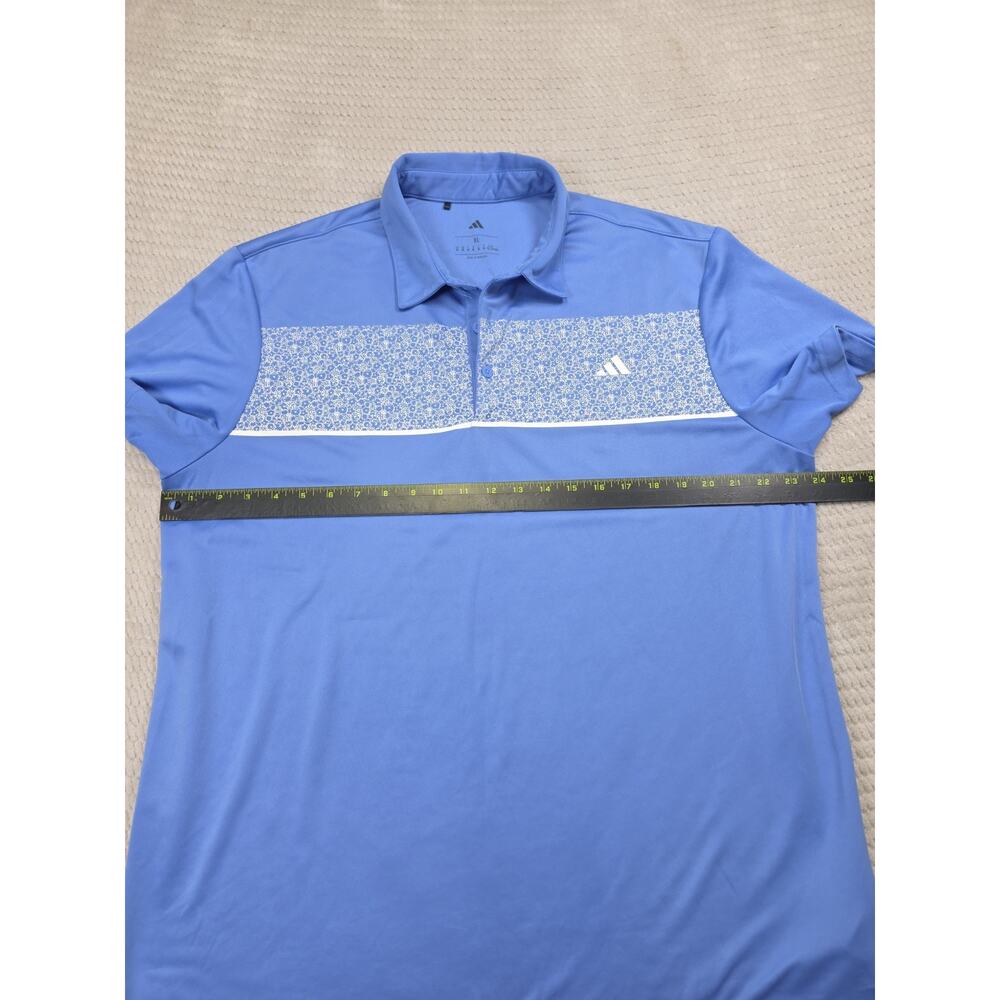 Adidas Shirt Mens XL Performance Polo Periwinkle Blue Short Sleeve - Picture 3 of 8